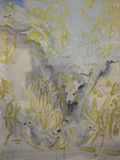cases.works-on-paper-003.jpg - In the Case of Fox and Doves 
Mixed media on paper. 127x 96 cm
