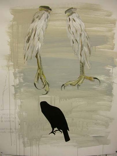 cases.works-on-paper-004.jpg - Signs (hawk2) 
Mixed media on paper. 127x 96 cm