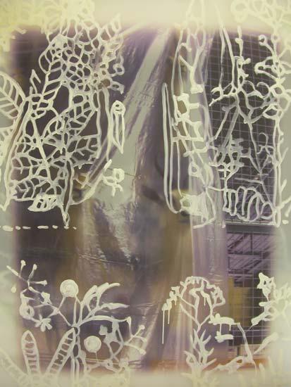 no-place-003.jpg - No Place: warehouse 
Oil on inkjet on mylar surface. 115cm x 92cm 