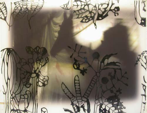no-place-005.jpg - No Place: warehouse 
Oil on inkjet on mylar surface. 115cm x 92cm 